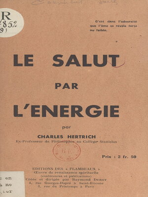 cover image of Le salut par l'énergie